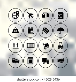 Shipping and transportation icons set vector illustration.