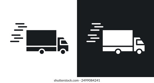 Shipping truck icon in solid style