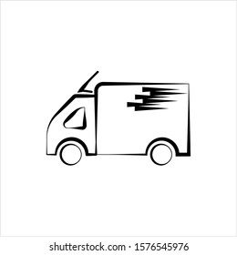 Shipping Truck Icon Vector Art Illustration