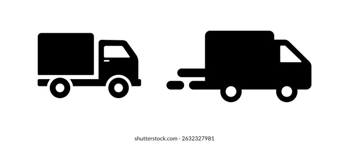Vector del icono del camión del envío en color negro