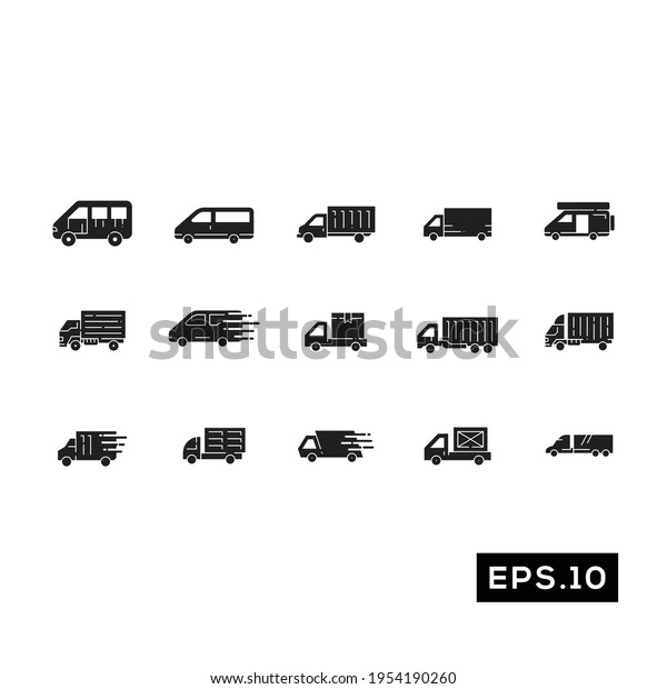 Shipping truck icon vector set. Truck car\
icon vector\
illustration