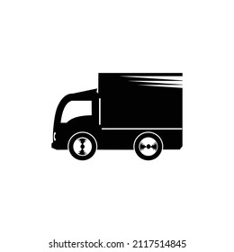 Shipping truck illustration silhouette flat vector