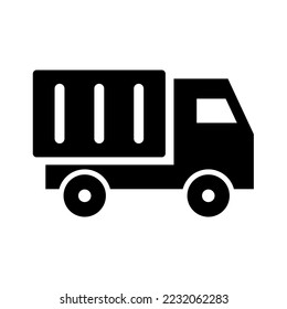 Shipping truck silhouette icon. Shipping industry. Vector.