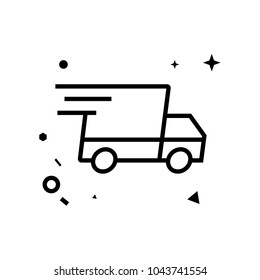 Shipping truck symbol Vector Object Picture Image Graphic Glyph Outline Icon