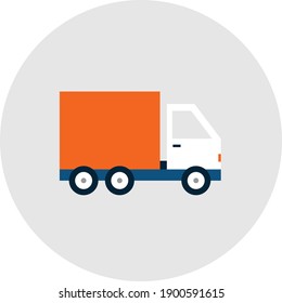 Shipping truck vector icon. Online shopping is most populer choice in quarantine times