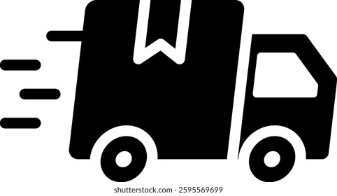 Shipping Van Icon Glyph Vector Illustration