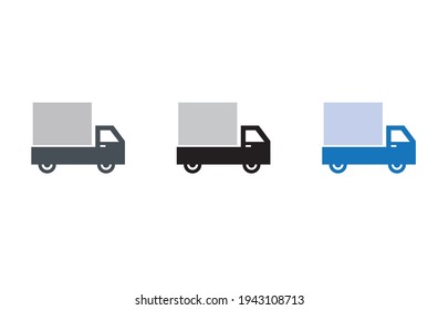 Icono del vector de la furgoneta de envío sobre fondo blanco
