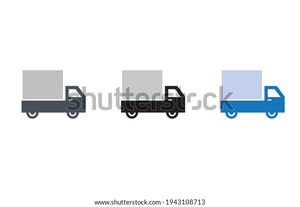 Shipping van vector\
icon on white\
background
