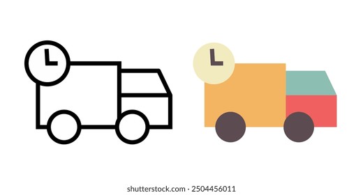 Shipping vector, delivery time, travel, time isolated on white background. delivery and time. Vector illustration.