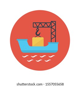 shipping vector flat colour icon