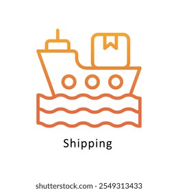 Shipping Vector gradient outline icon.. Eps 10 file