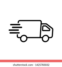 Shipping vector icon, delivery symbol. Simple, flat design for web or mobile app