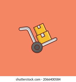 ilustración del vector de envío en un fondo transparente. Símbolos de calidad superior.Icono de color plano de línea vectorial para el concepto y el diseño gráfico.