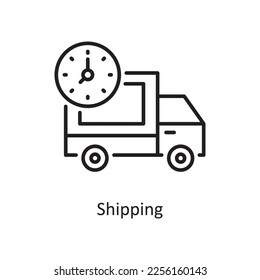 Shipping  Vector Outline Icon Design illustration. Shopping and E-Commerce Symbol on White background EPS 10 File