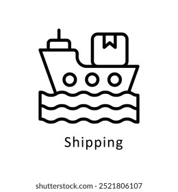 Shipping vector Outline icon style illustration. Symbol on White background EPS 10 File