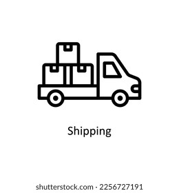 Shipping Vector Outline icon for your digital or print projects. stock illustration