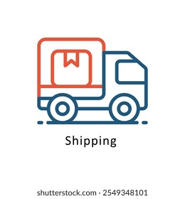Shipping VectorTwo Colors Cricle Outline icon. Eps 10 file