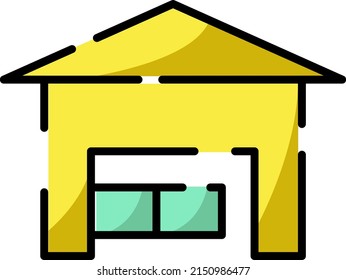 Almacén de envío, ilustración, vector sobre fondo blanco.