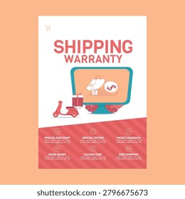 Shipping warrantee flyer poster template design