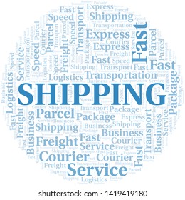 Shipping word cloud. Wordcloud made with text only.