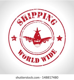 Shipping World Wide Over Gray Background Vector Illustration 