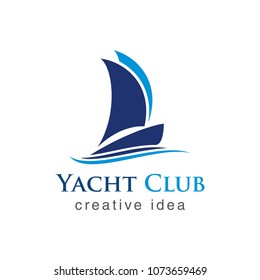 shipping yacht logo icon vector template