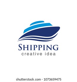 shipping yacht logo icon vector template