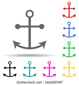 ship's anchor multi color style icon. Simple glyph, flat vector of summer pleasure icons for ui and ux, website or mobile application