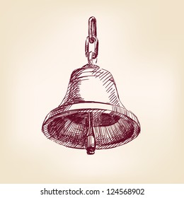 ship's bell- vintage hand drawn vector illustration  isolated