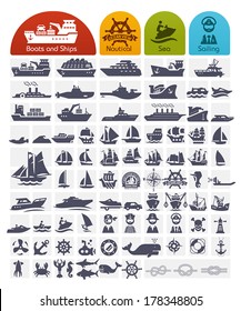 Ships and Boats Icons Bulk series -  over 80 high quality icons, 