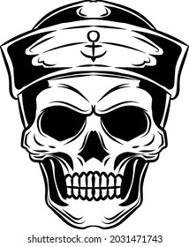 Ships crew skull vector illustration 
