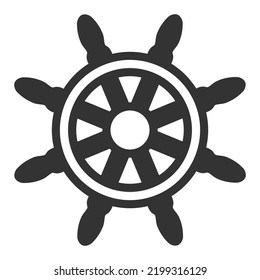 Ship's helm - icon, illustration on white background, glyph style