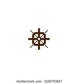 Ship's helm on a white background