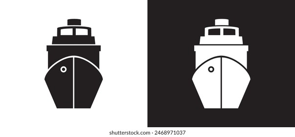 Ships icon, Cargo shipping delivery expedition related vector icon, E-commerce business concept. Shipping vector illustration on black and white background.