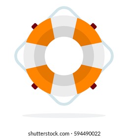 Ship's lifeline vector flat material design isolated on white
