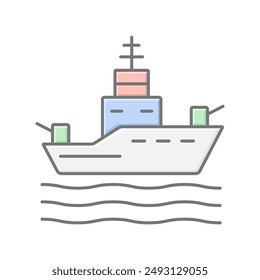 Ships lineal color icon , vector, pixel perfect, illustrator file