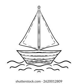 Ships and marine boat in vintage style