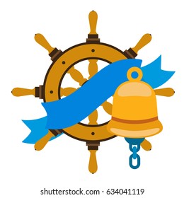 Ship's old steering wheel. Illustration for thematic publications and the design of objects.