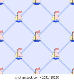 ships pattern seamless pattern lines vector illustration 