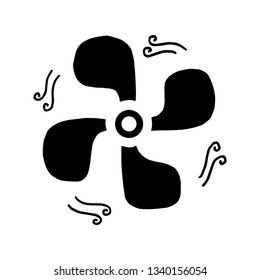 ship's propeller in silhouette - vector