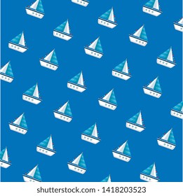 ships sailboats summer pattern background