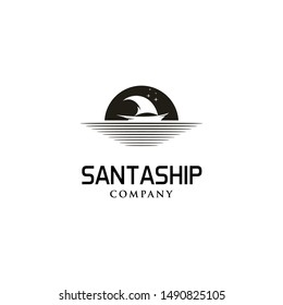 Ships Santa Around The ocean Night