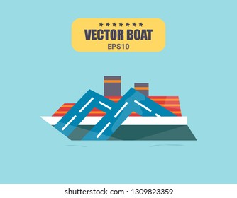 Ships at sea, shipping boats, ocean transport vector