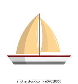 Ships at sea, shipping boats, ocean transport vector icon.