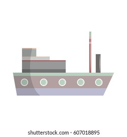 Ships at sea, shipping boats, ocean transport vector icon.