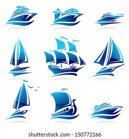 Ships set. Vector