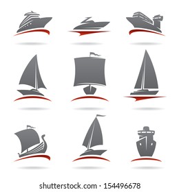 Ships set. Vector