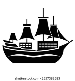 ships silhouette art illustration on white background