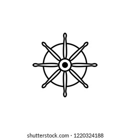 Ship's steering wheel icon. Element of diving, fishing and hunting for mobile concept and web apps. Thin line icon for website design and development app development. Premium icon on white background