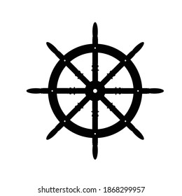 Ship's steering wheel icon and vector graphics